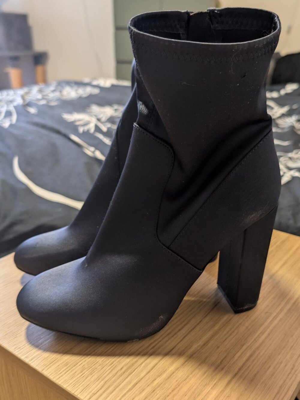 Dark blue heeled boots Size 9US